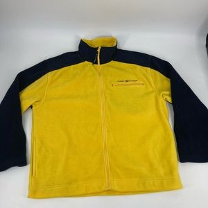Vintage Tommy Hilfiger Mens Yellow  Fleece Pullover Full Zip Size XL